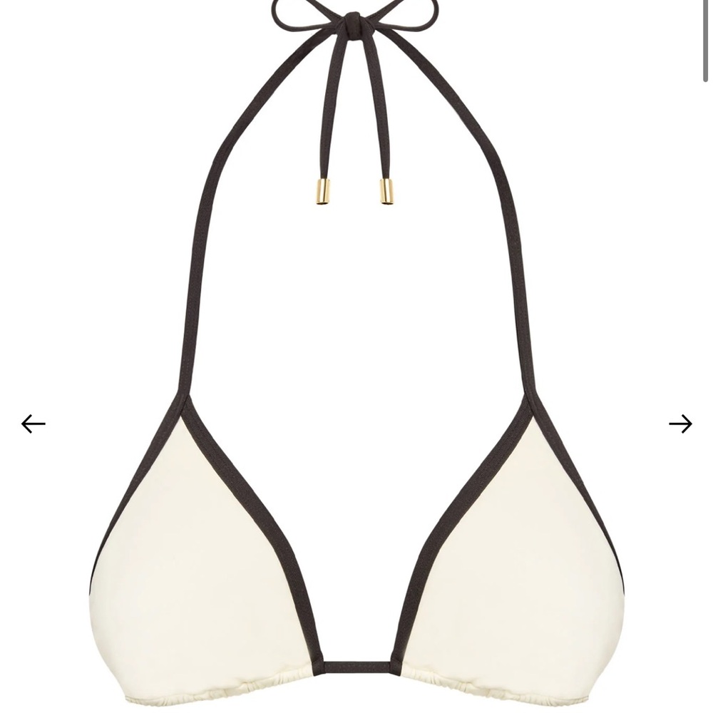 Monday Swimwear Cream and Black Bikini Top